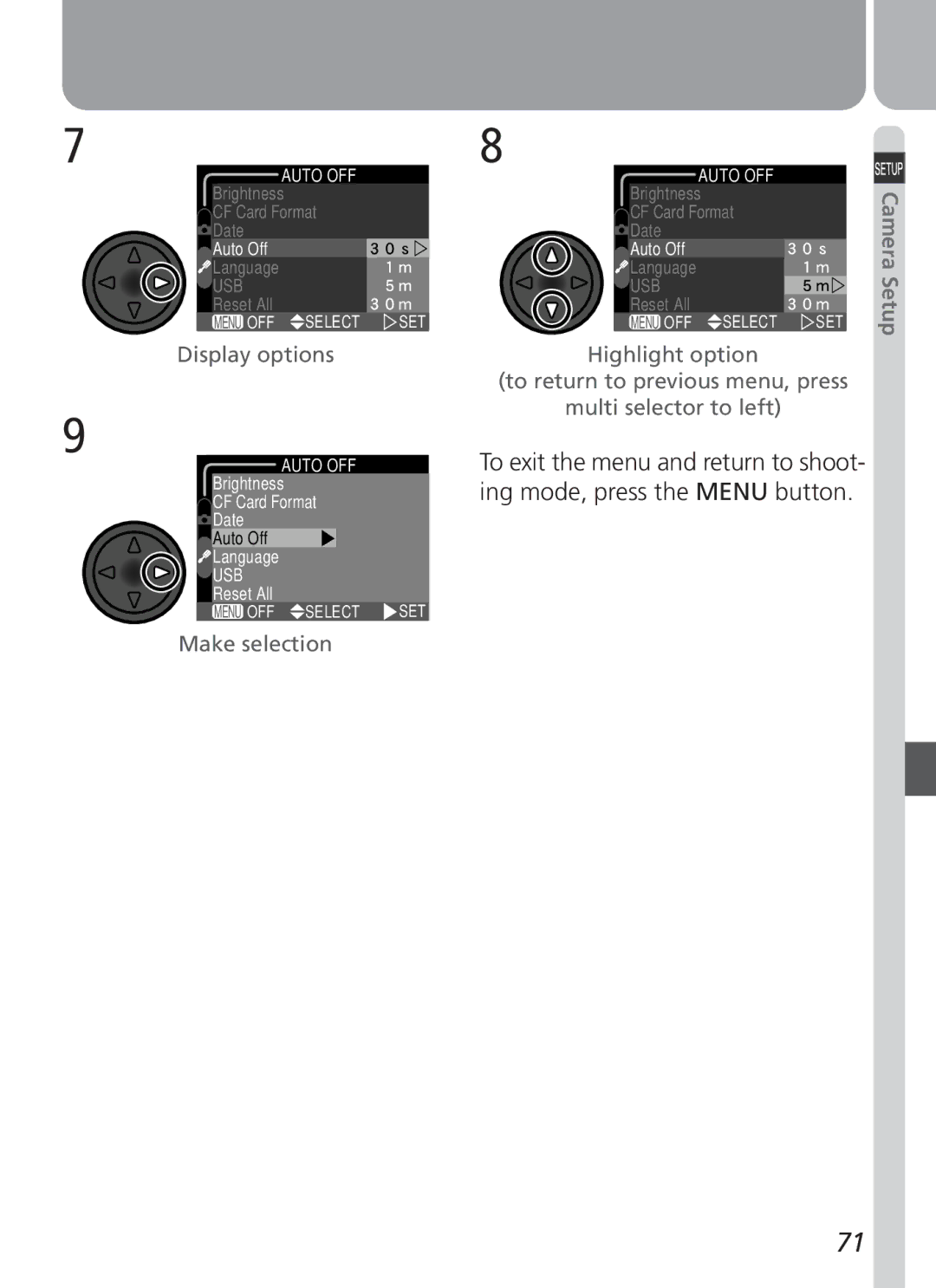 Nikon COOLPIX 2500 manual Camera Setup 