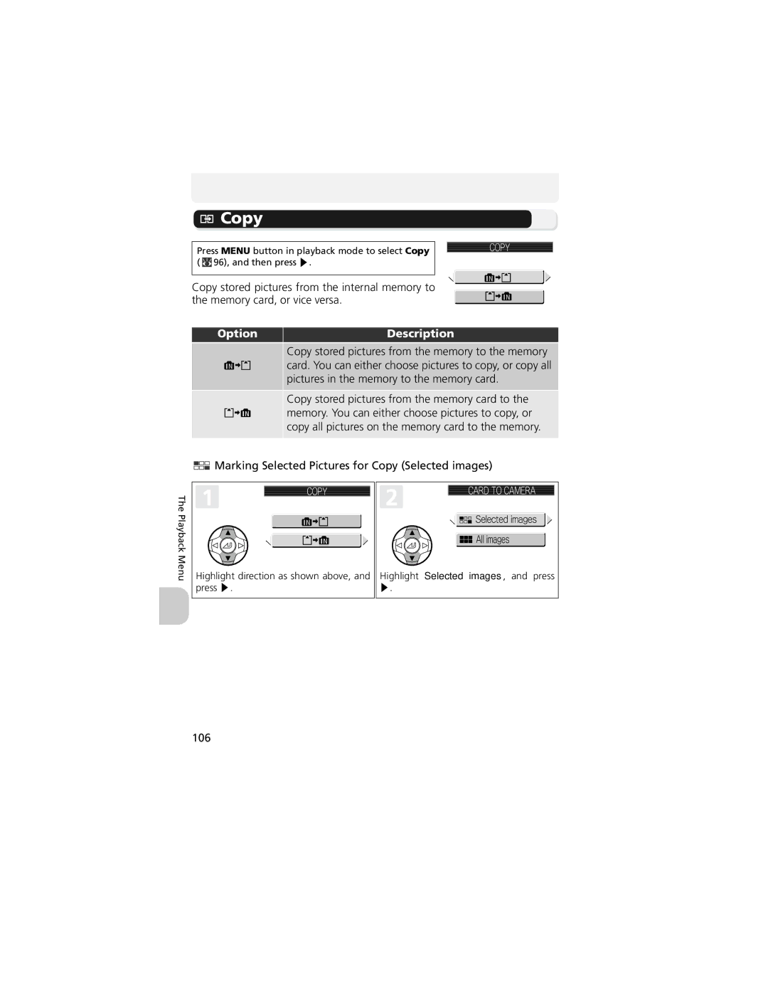 Nikon COOLPIX 5200, 13311 manual Marking Selected Pictures for Copy Selected images 