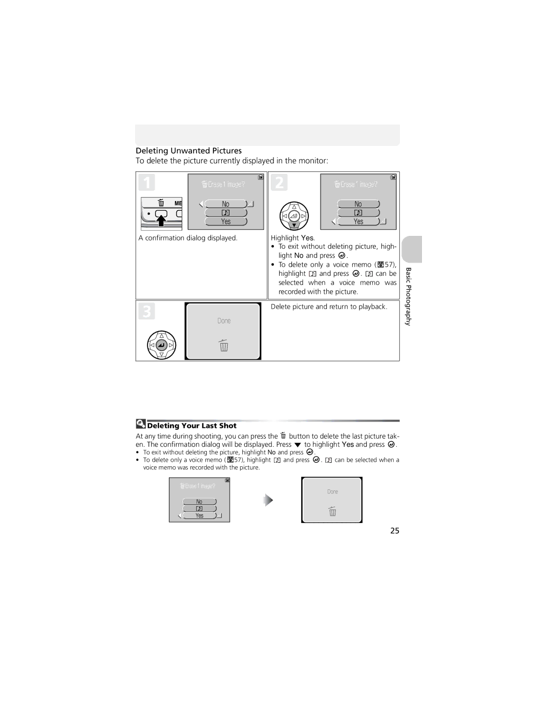 Nikon 13311, COOLPIX 5200 manual Deleting Your Last Shot 