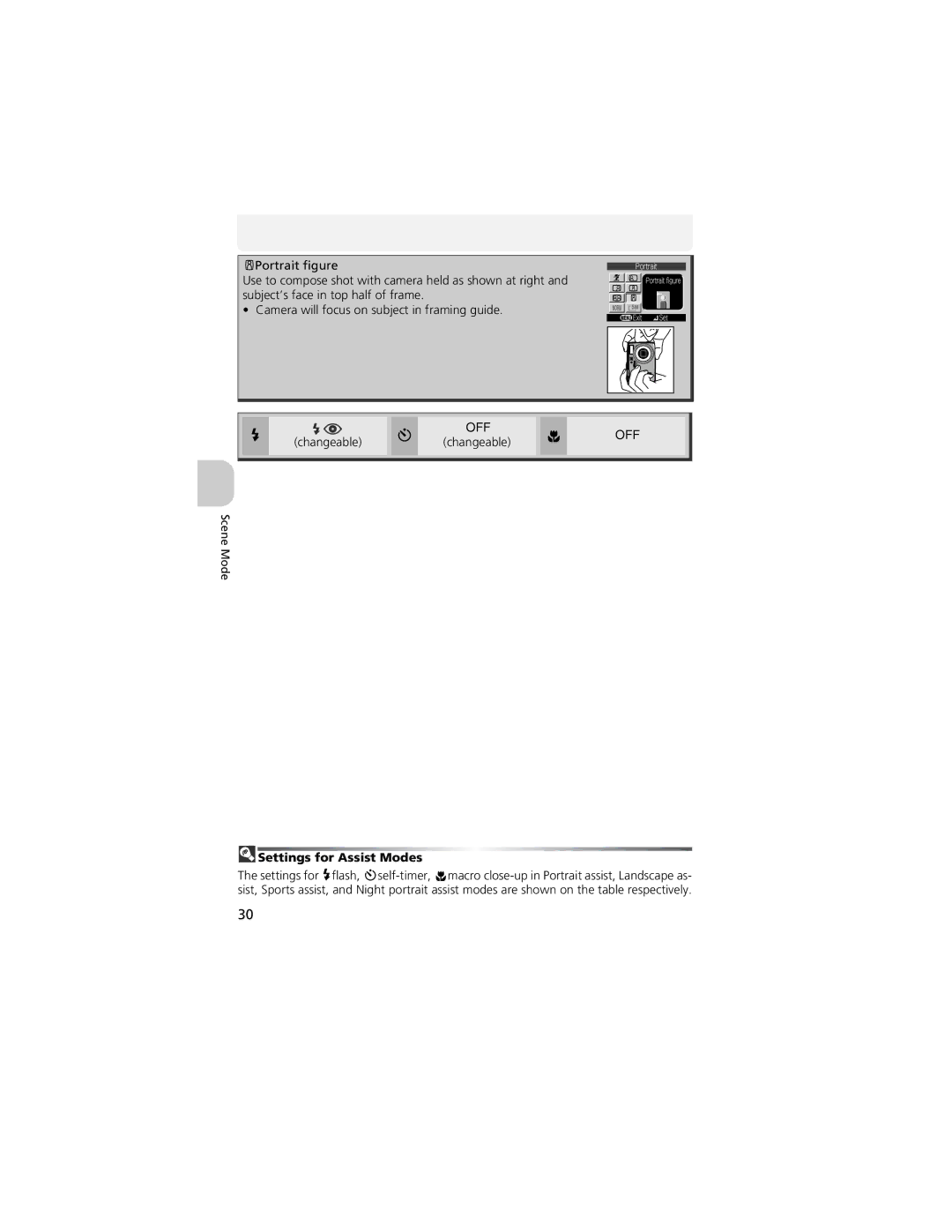 Nikon COOLPIX 5200, 13311 manual Settings for Assist Modes 