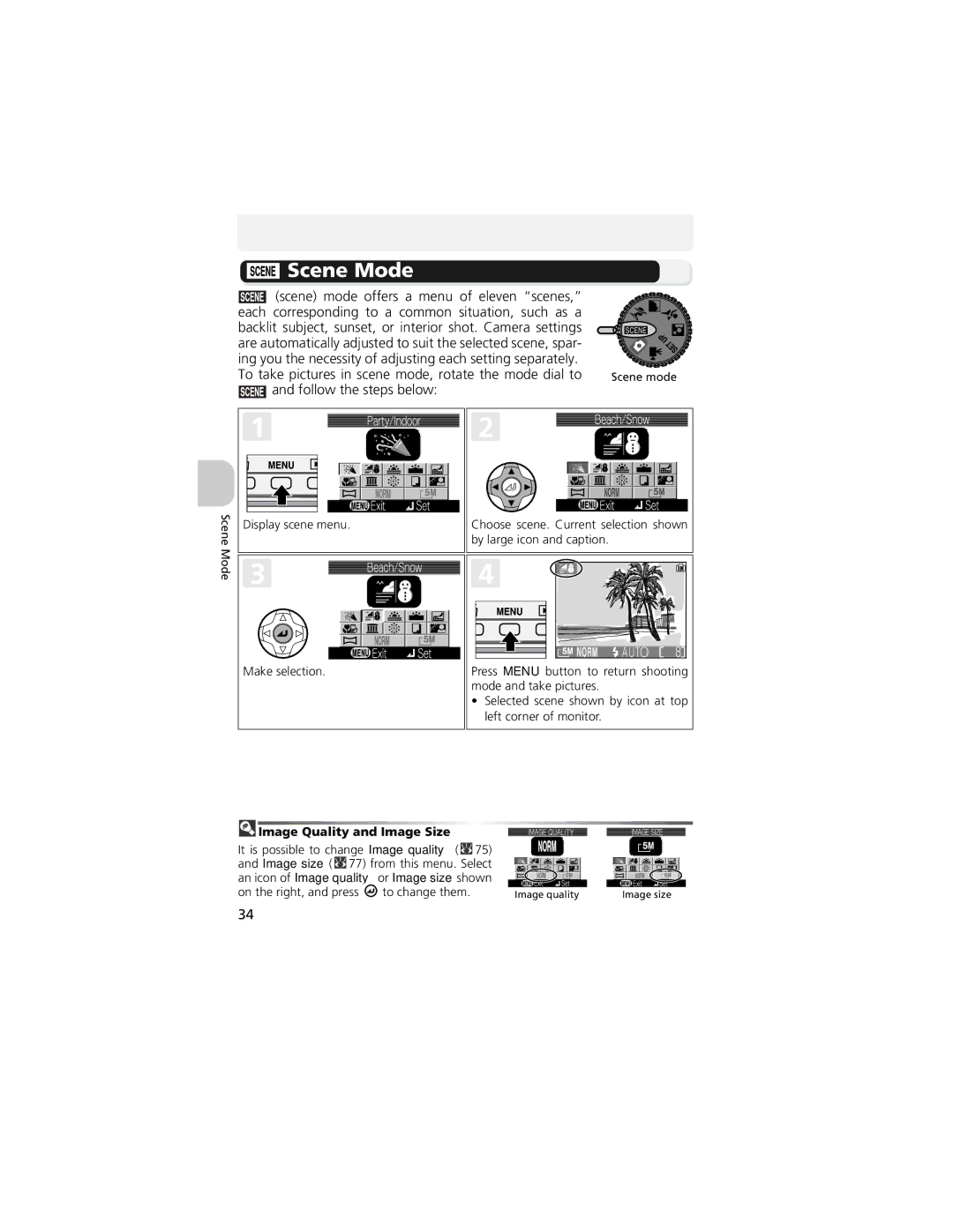 Nikon COOLPIX 5200, 13311 manual Scene Mode, Scene mode offers a menu of eleven scenes, Follow the steps below 