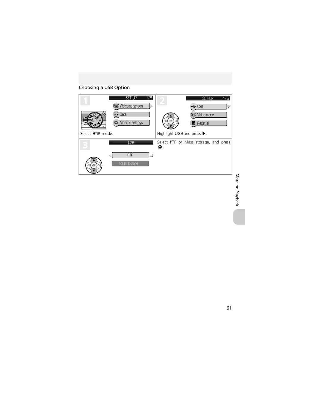 Nikon 13311, COOLPIX 5200 manual Choosing a USB Option 