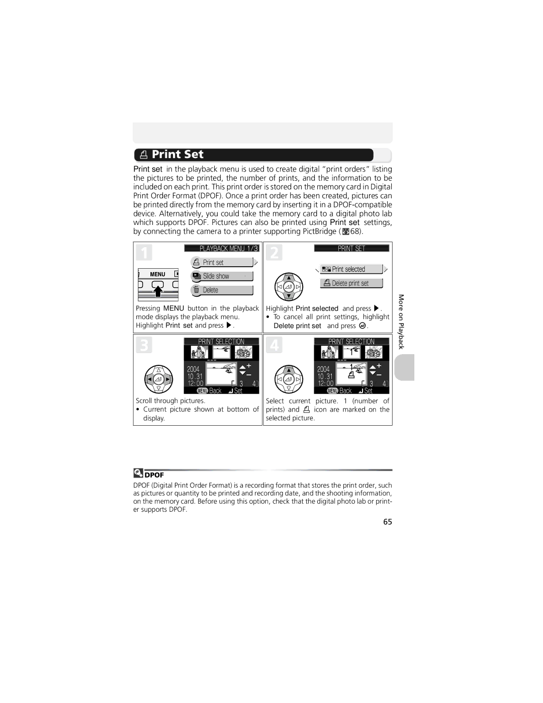 Nikon 13311, COOLPIX 5200 manual Print Set, Delete print set and press 