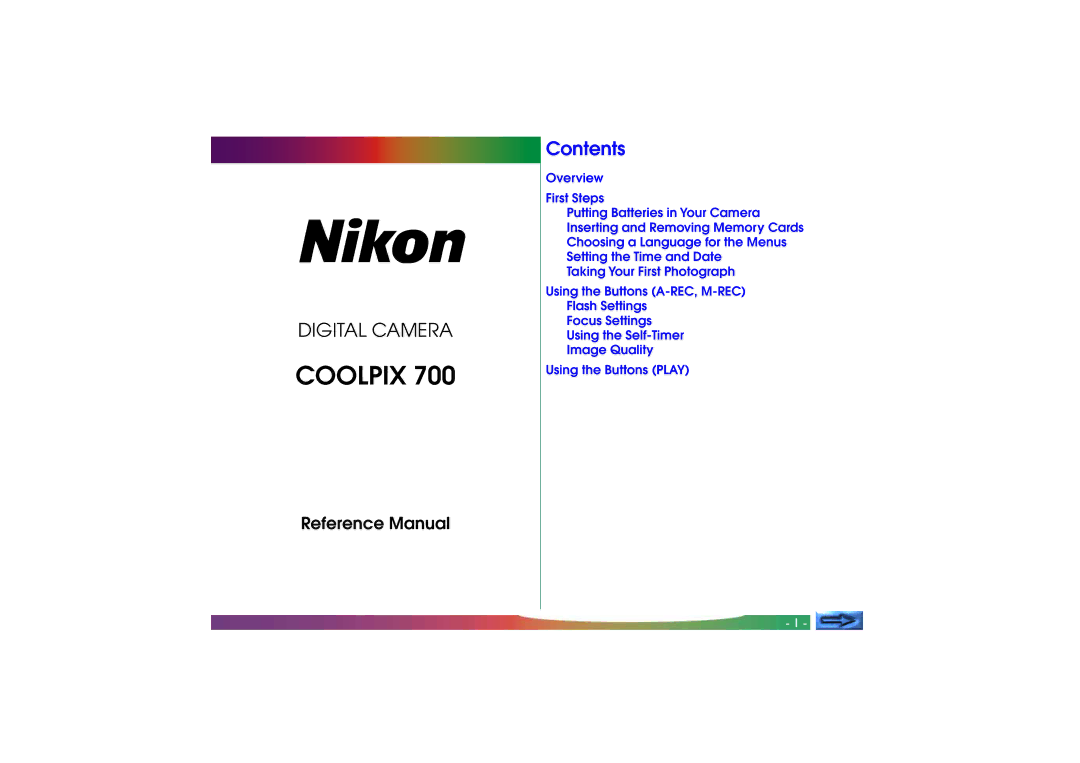 Nikon COOLPIX 700 manual Coolpix 