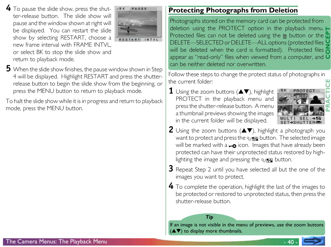 Nikon COOLPIX 700 manual Protecting Photographs from Deletion 