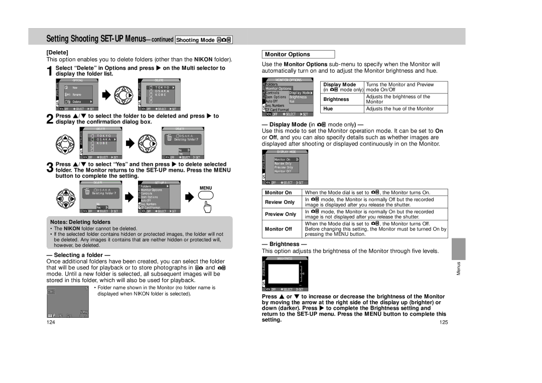 Nikon Coolpix 995 manual Setting Shooting SET-UP Menus-Shooting Mode 