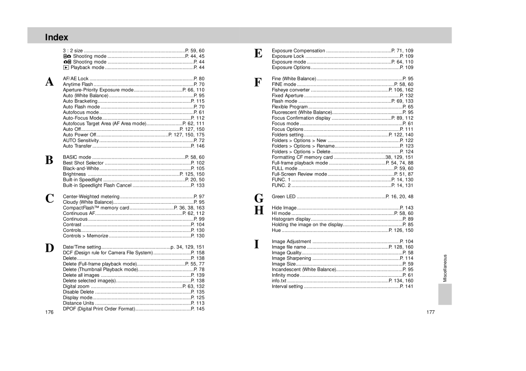 Nikon Coolpix 995 manual Index 