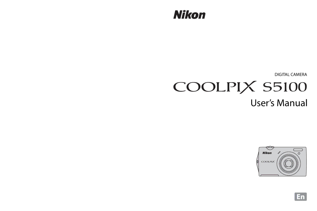 Nikon S5100, Coolpix Digital Camera user manual User’s Manual 