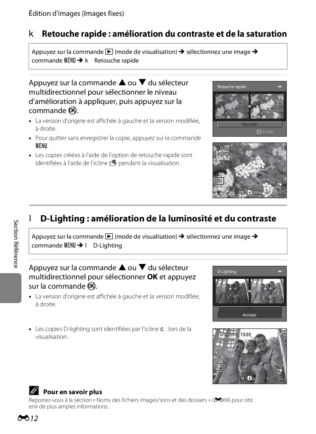 Nikon COOLPIX S2600 manual Lighting amélioration de la luminosité et du contraste, E12 