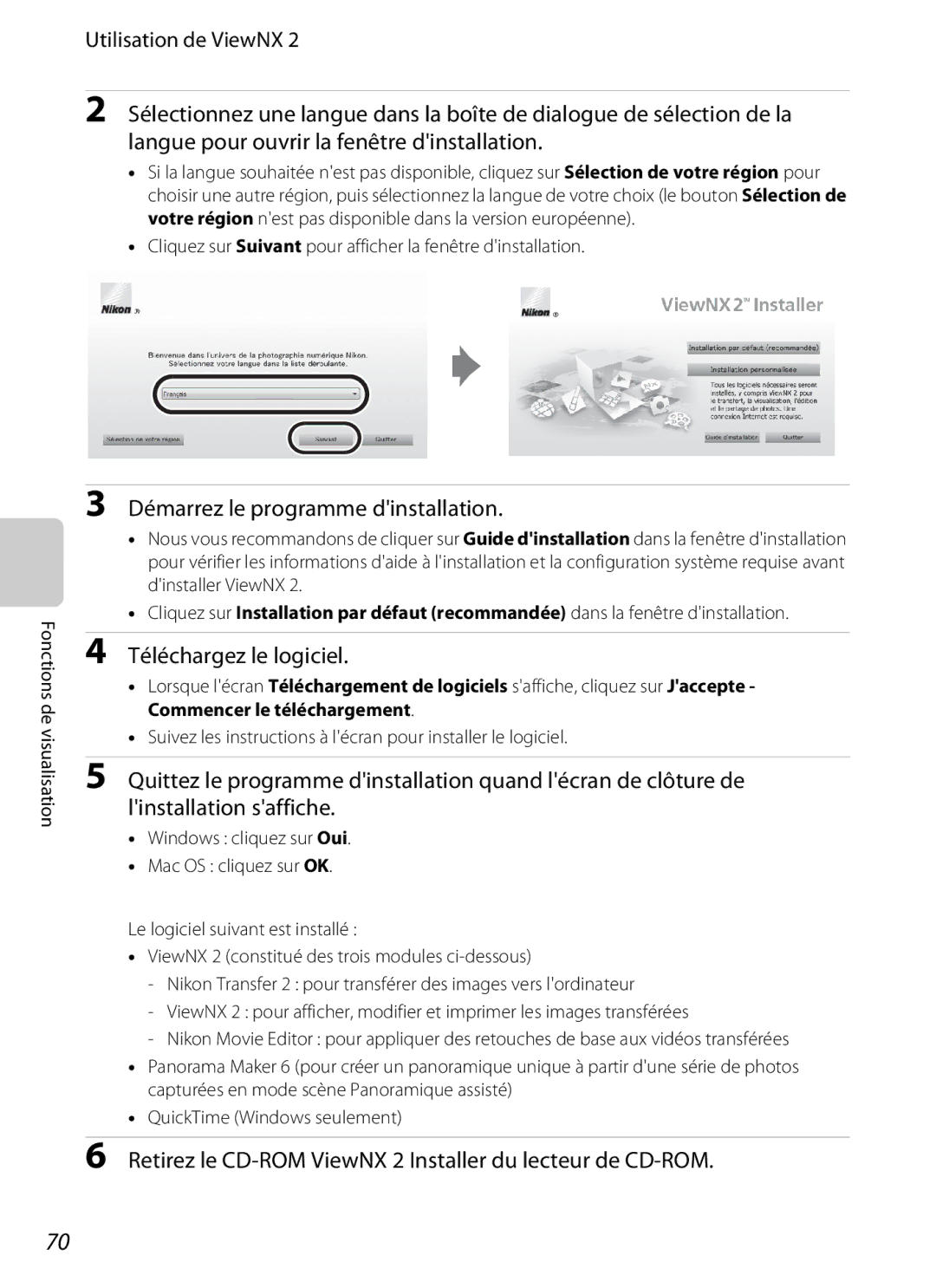 Nikon COOLPIX S2600 manual Démarrez le programme dinstallation, Téléchargez le logiciel 