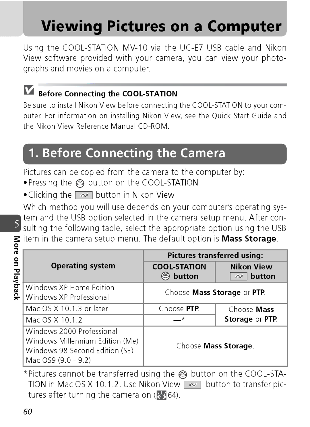 Nikon Coolpix SQ manual Viewing Pictures on a Computer, Before Connecting the Camera 