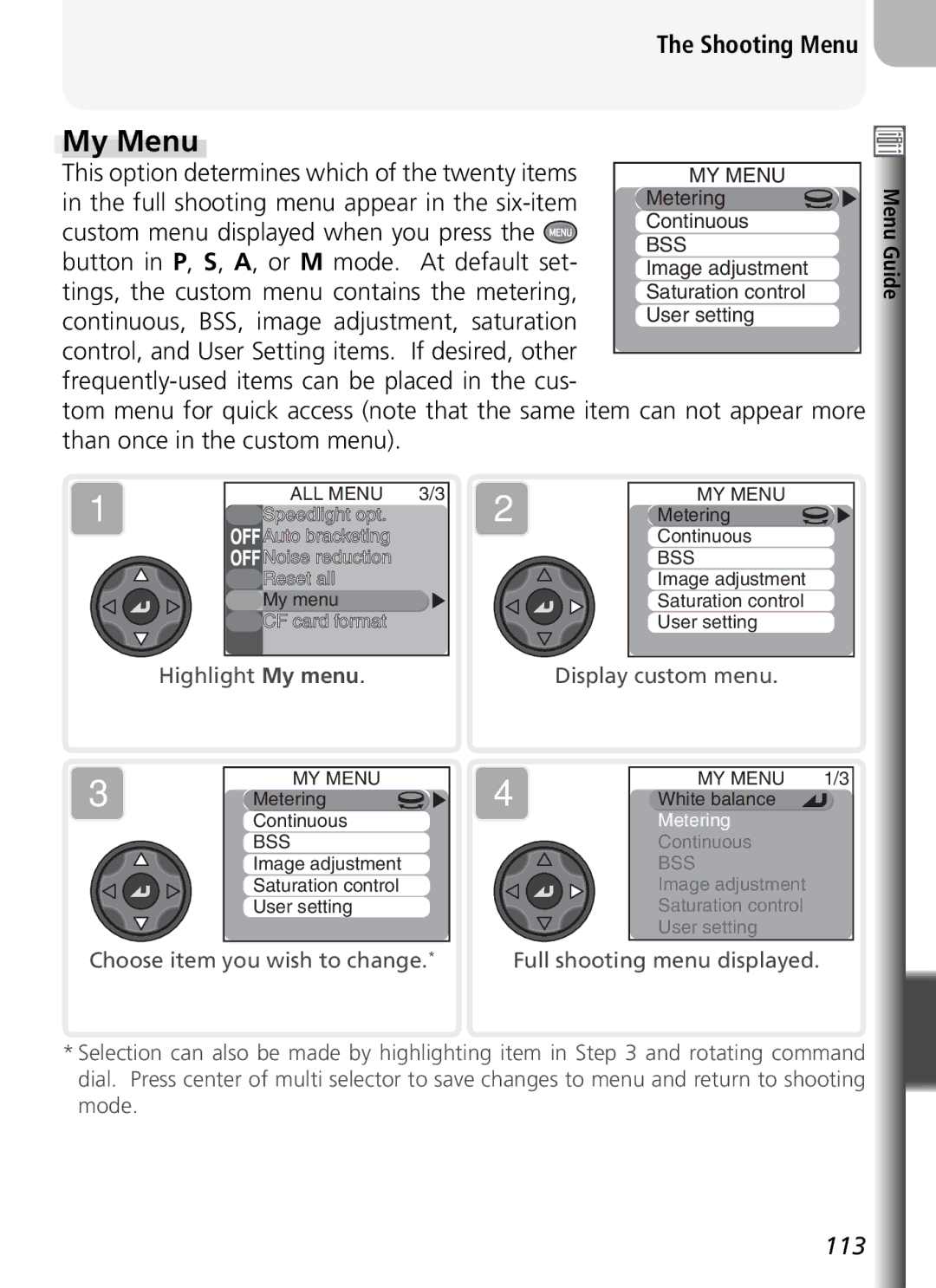 Nikon COOLPIX5400 manual My Menu 