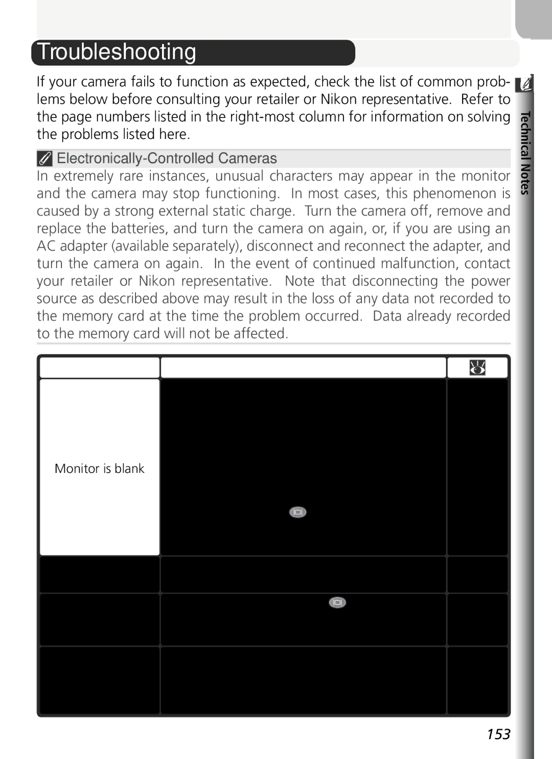 Nikon COOLPIX5400 manual Troubleshooting 