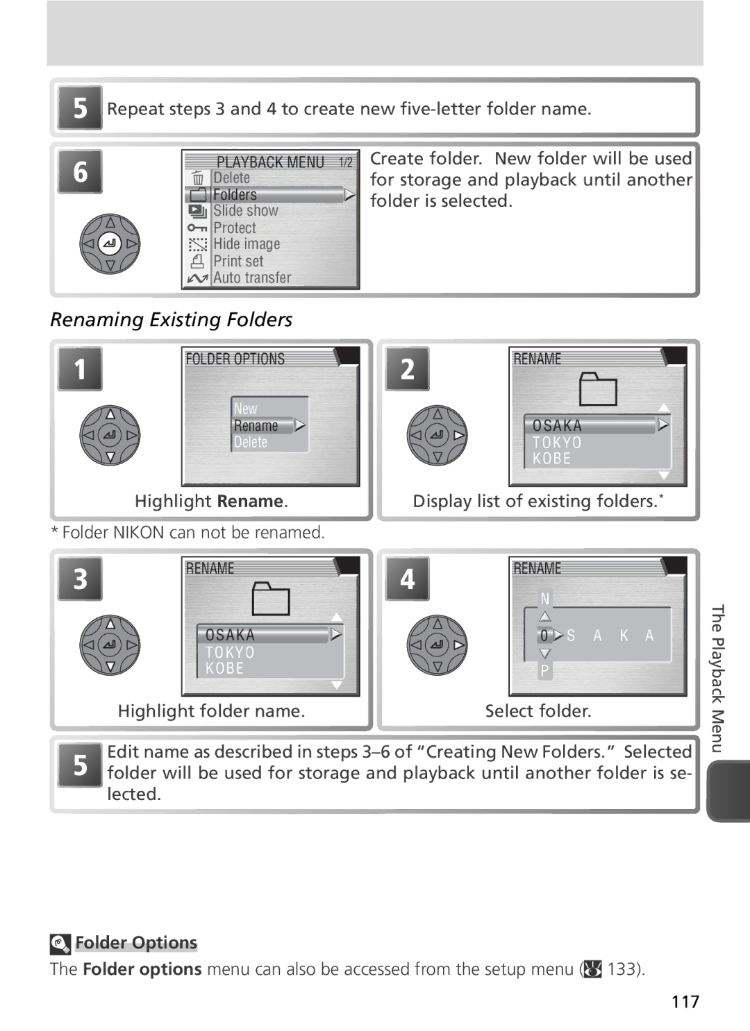 Nikon COOLPIX8800 manual Folder Options 