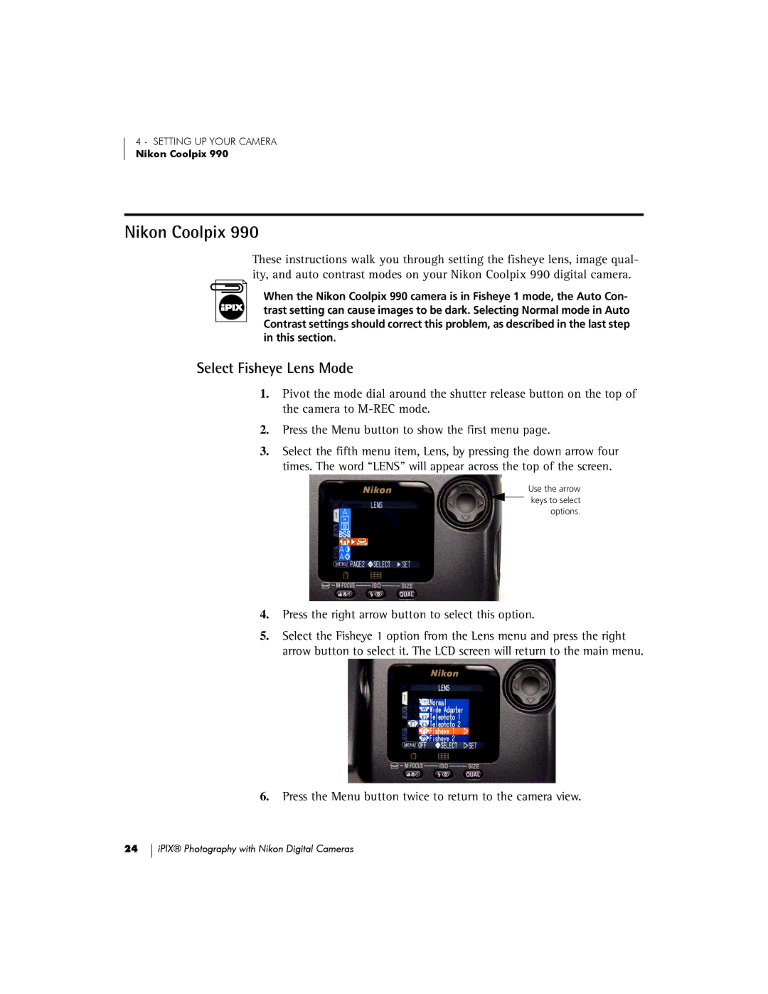 Nikon 5000, COOLPIX995, 885, 880, 990 manual Press the Menu button twice to return to the camera view 