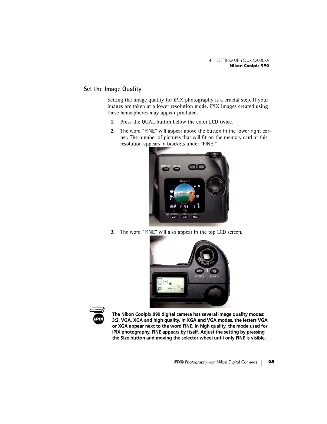 Nikon COOLPIX995, 885, 880, 990, 5000 manual Set the Image Quality 