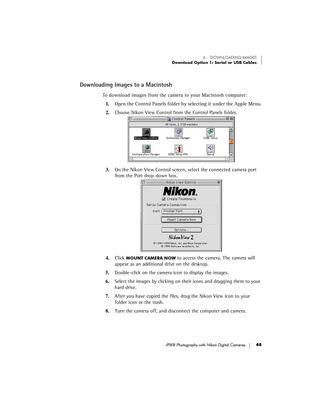 Nikon COOLPIX995, 885, 880, 990, 5000 manual Downloading Images to a Macintosh 