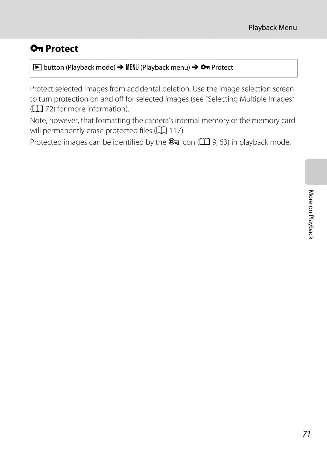 Nikon COOLPIXL120RED, COOLPIXL120BLK, COOLPIXL120BRONZE user manual Button Playback mode M dPlayback menu M dProtect 