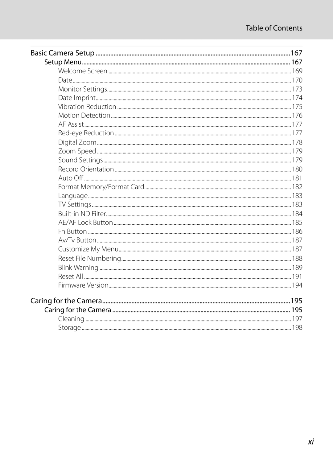 Nikon COOLPIXP7000 user manual 167, 195 