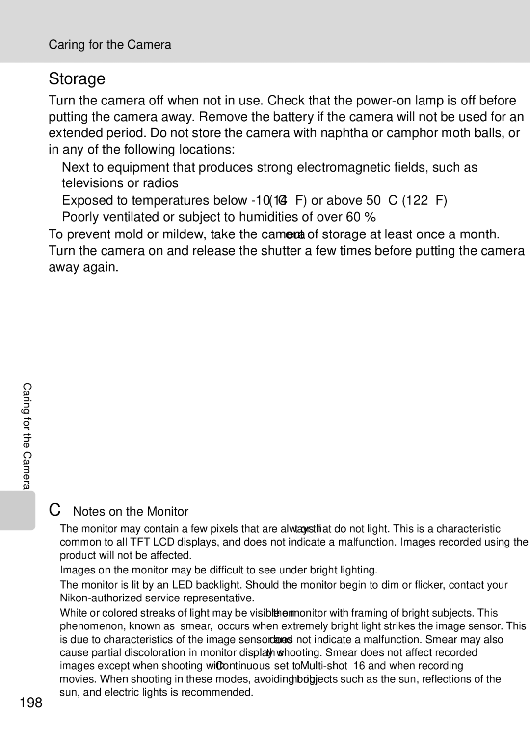 Nikon COOLPIXP7000 user manual Storage, 198 