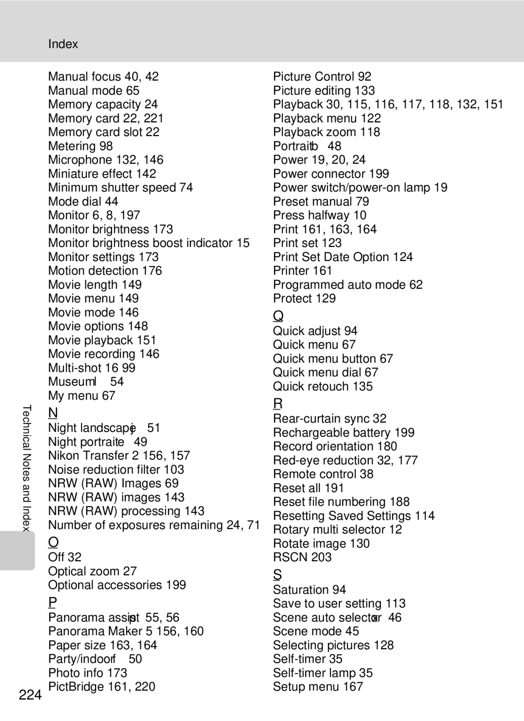 Nikon COOLPIXP7000 user manual 224 