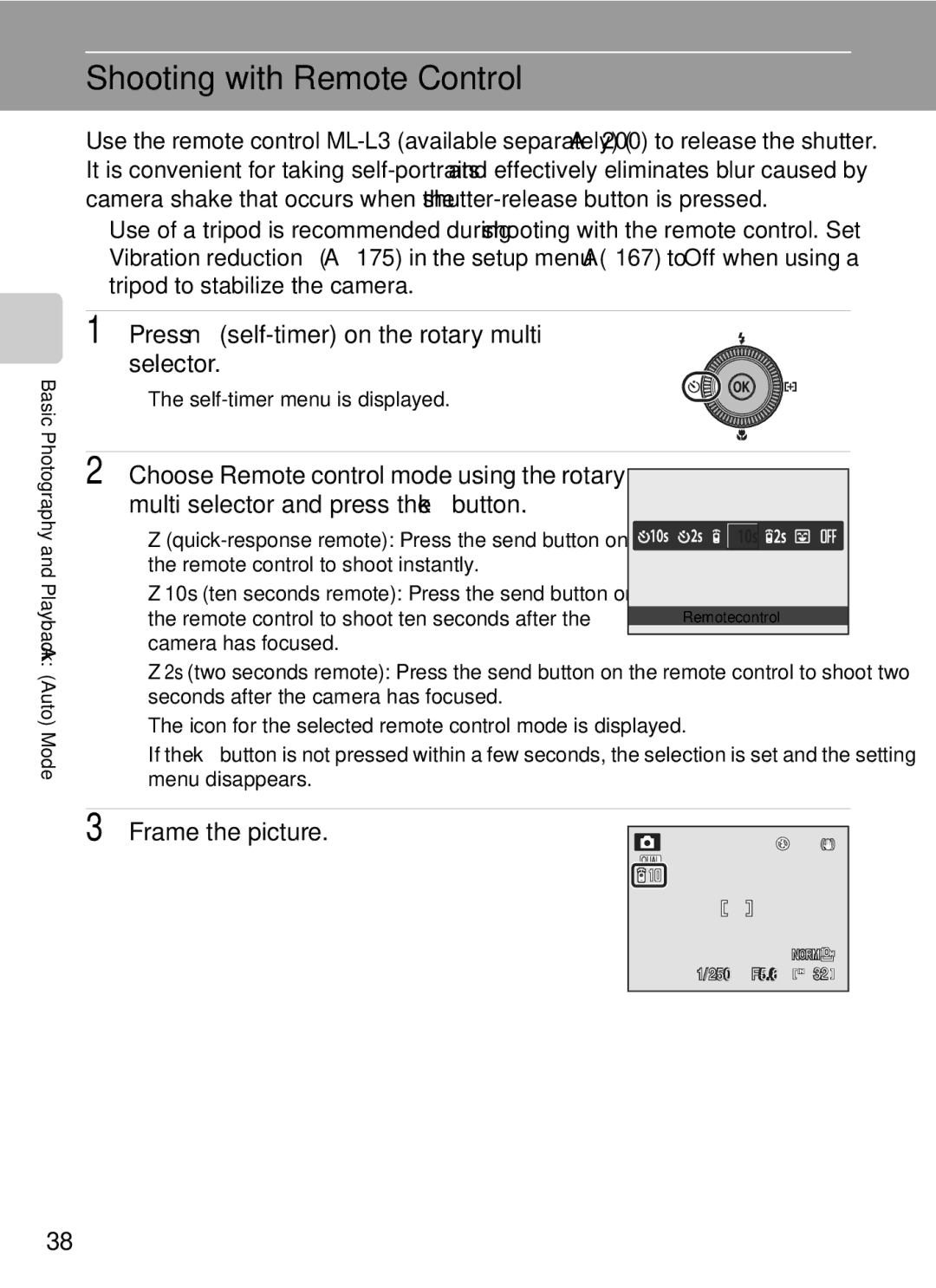 Nikon COOLPIXP7000 user manual Shooting with Remote Control 