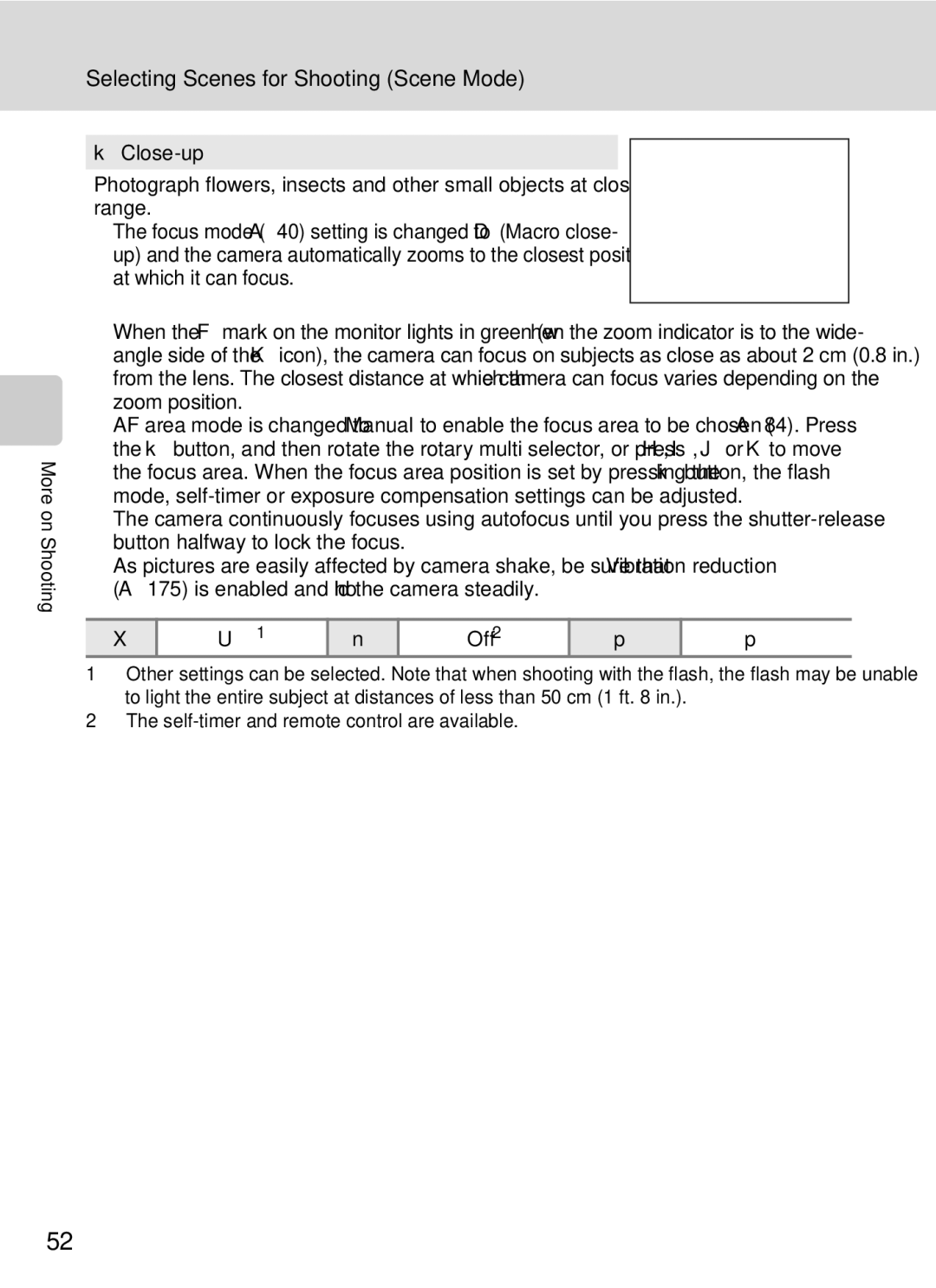 Nikon COOLPIXP7000 user manual Selecting Scenes for Shooting Scene Mode 