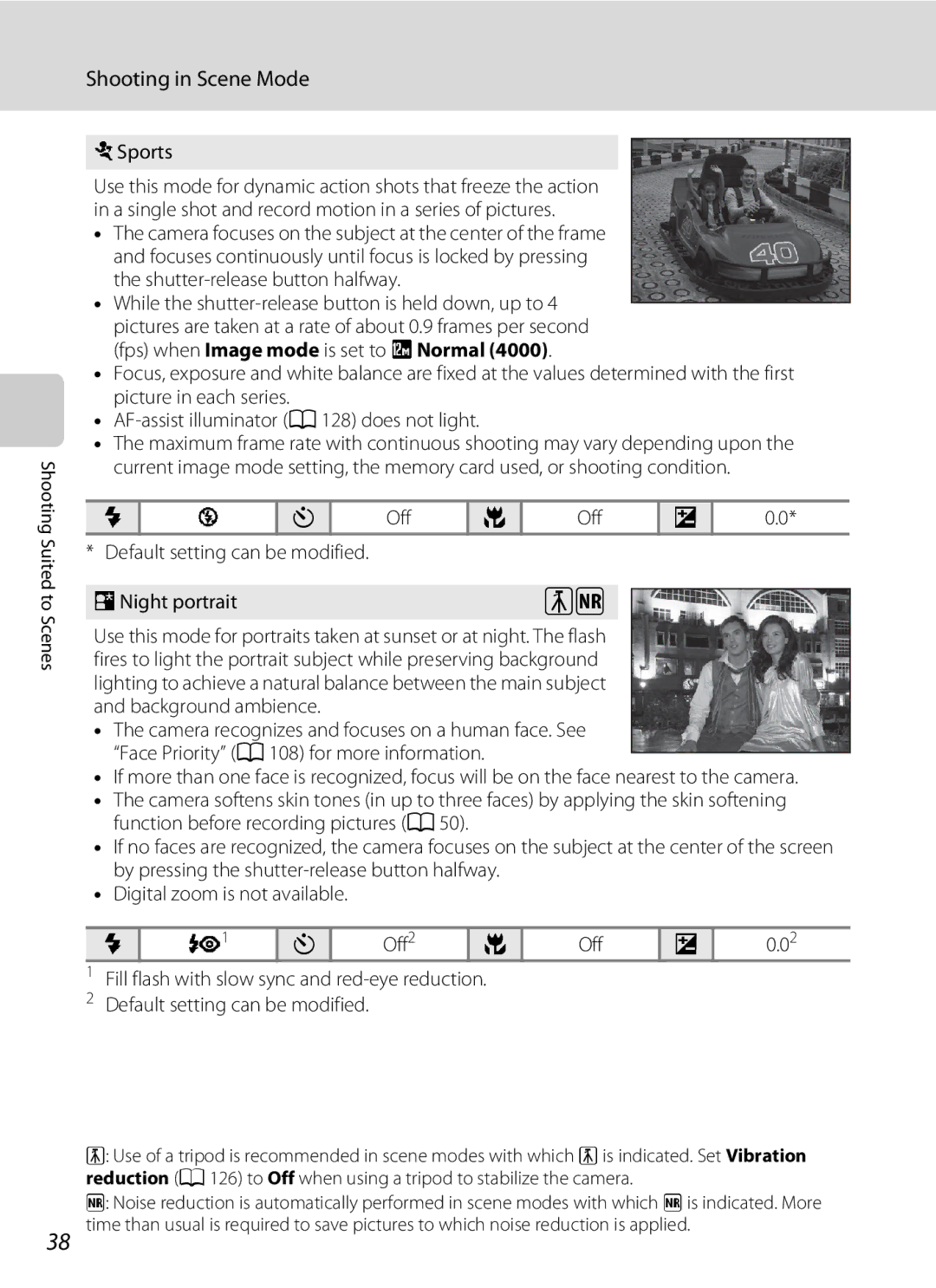 Nikon COOLPIXS1000PJ user manual Sports, While the shutter-release button is held down, up to, Off2 