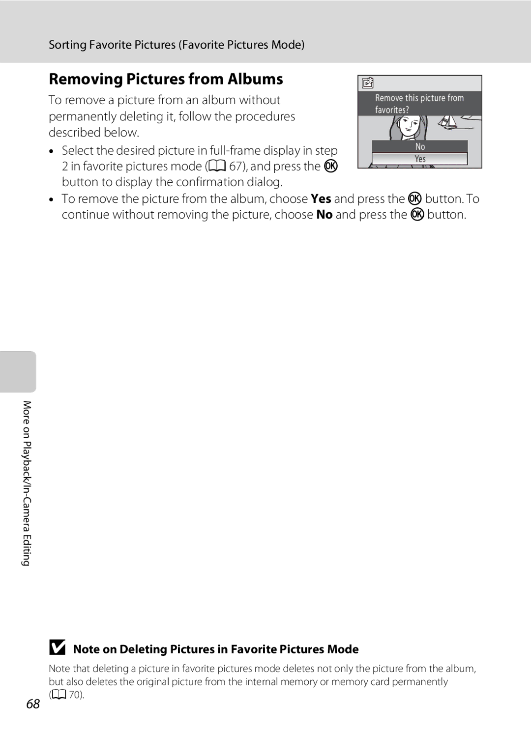 Nikon COOLPIXS1000PJ user manual Removing Pictures from Albums 