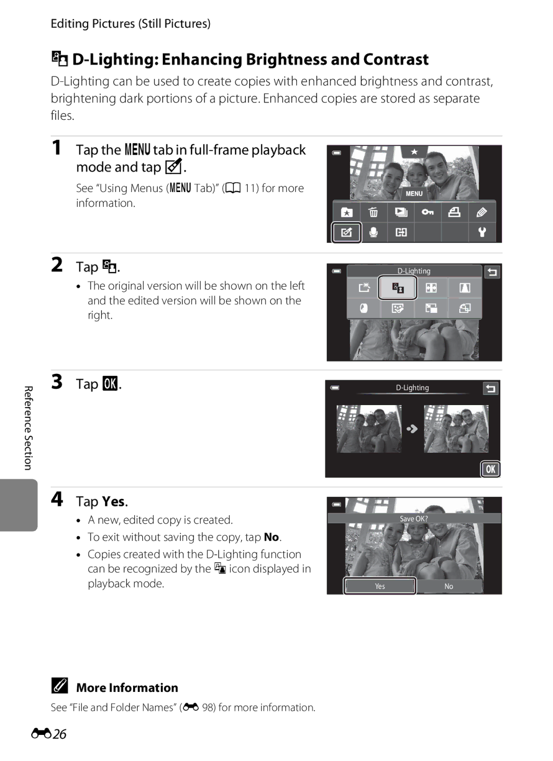 Nikon COOLPIXS100GOLD, COOLPIXS100PURPLE, COOLPIXS100RED, COOLPIXS100BLK Lighting Enhancing Brightness and Contrast, E26 