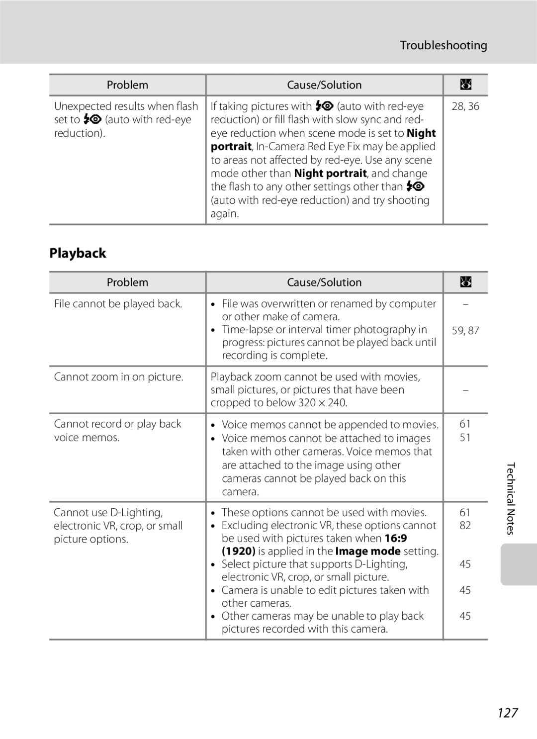 Nikon COOLPIXS210P, COOLPIXS210CB manual Playback, 127 