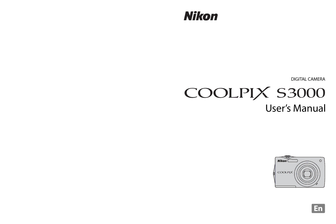 Nikon COOLPIXS3000BLK, COOLPIXS3000P user manual User’s Manual 