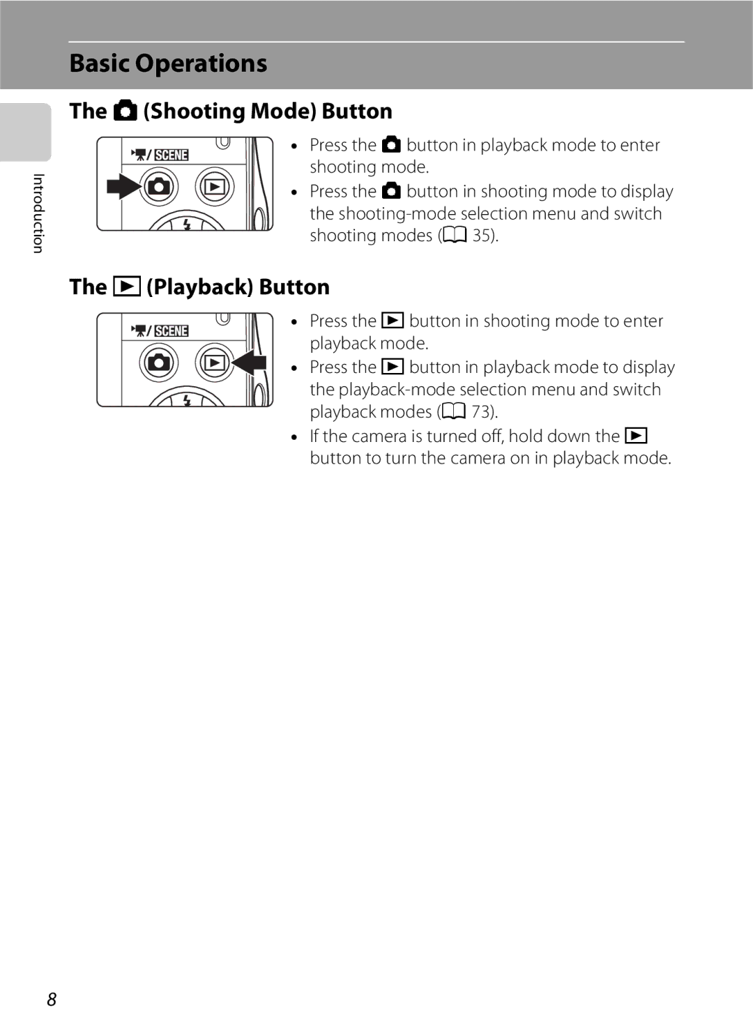 Nikon COOLPIXS3000P, COOLPIXS3000BLK user manual Basic Operations, AShooting Mode Button, C Playback Button 