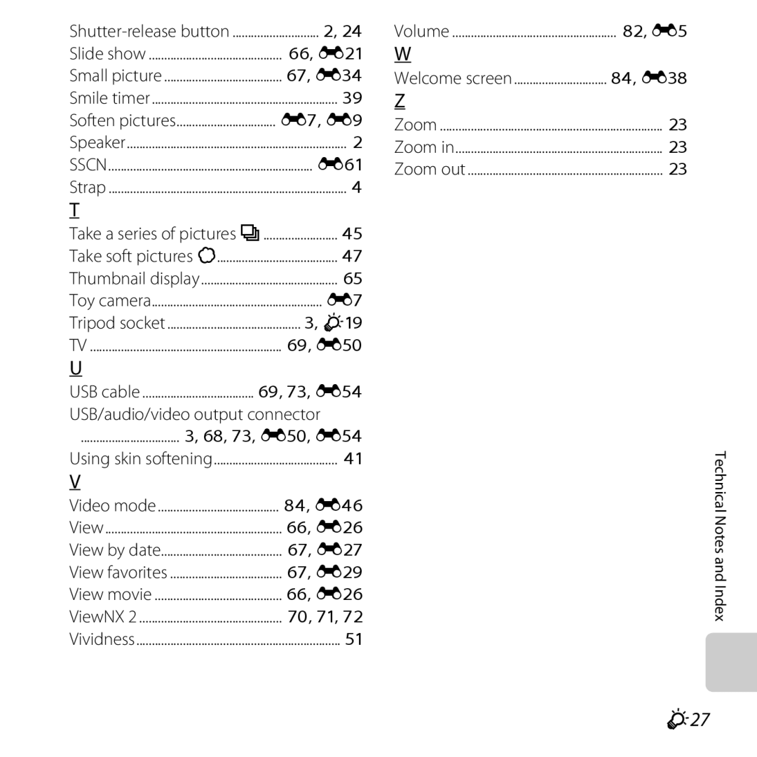 Nikon COOLPIXS31WHT, COOLPIXS31YEL, COOLPIXS31BLUE, COOLPIXS31PNK, S31 White manual F27, Shutter-release button 