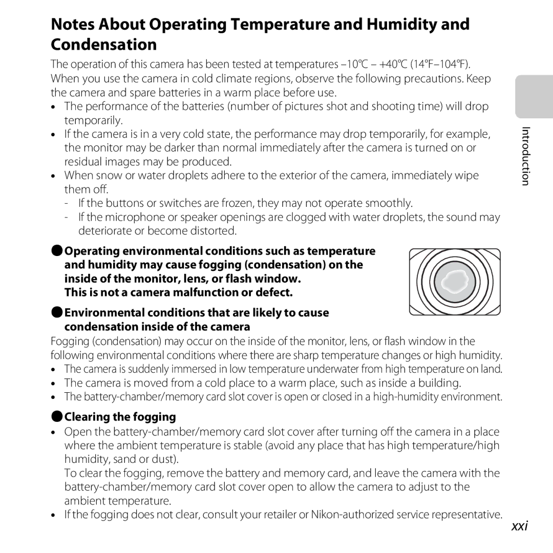 Nikon S31 White, COOLPIXS31YEL, COOLPIXS31WHT, COOLPIXS31BLUE, COOLPIXS31PNK manual BClearing the fogging 