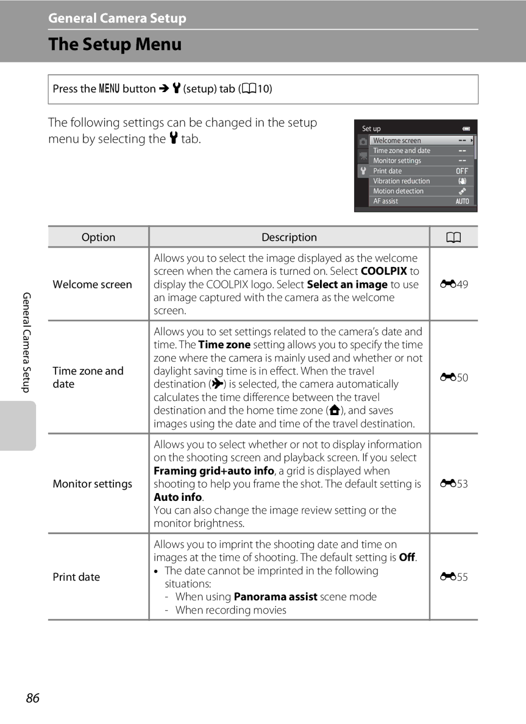 Nikon COOLPIXS3300SIL, COOLPIXS3300BLK, COOLPIXS3300RED, coolpix s3300 manual Setup Menu, Auto info 