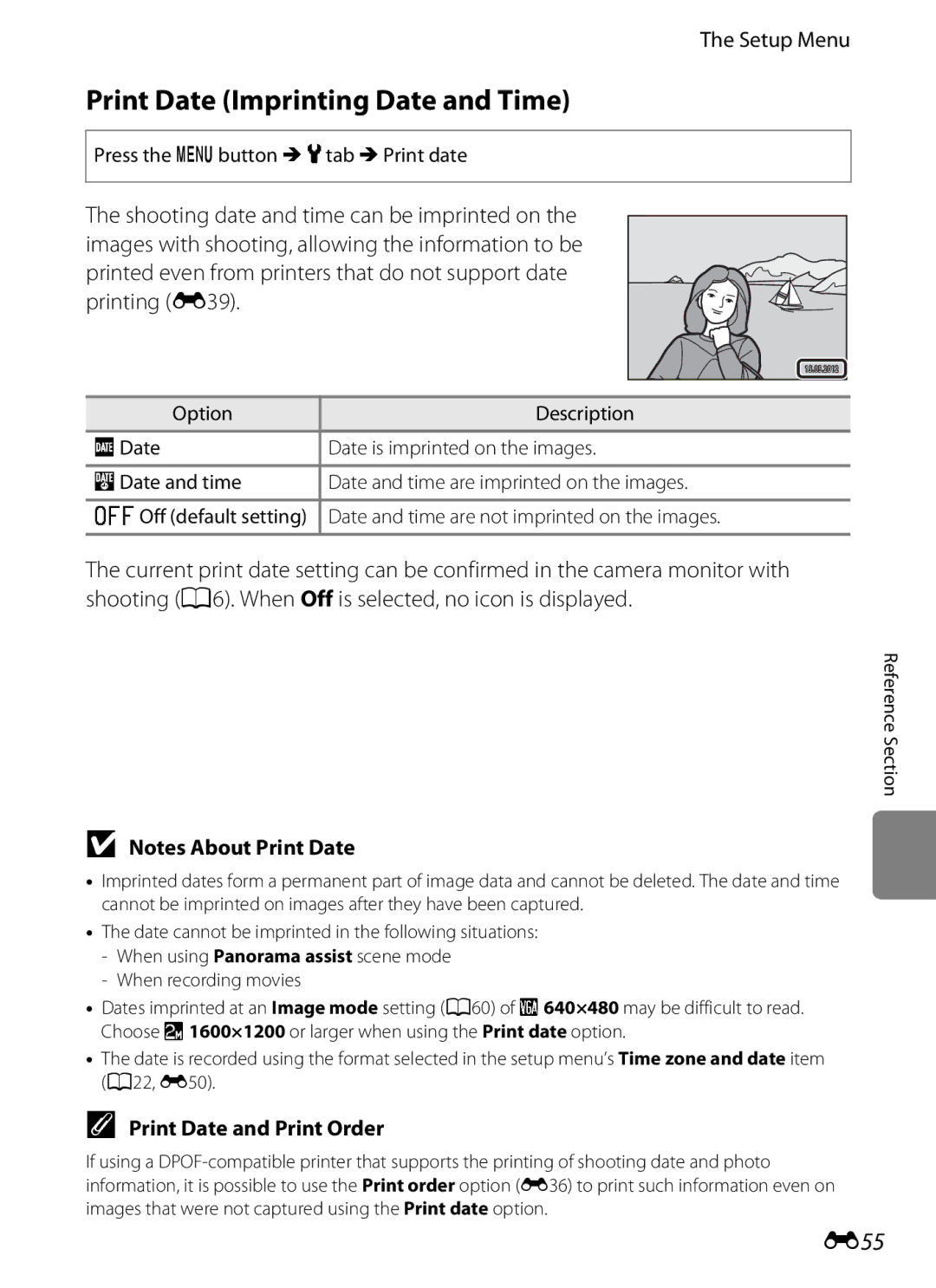 Nikon coolpix s3300, COOLPIXS3300BLK, COOLPIXS3300RED Print Date Imprinting Date and Time, E55, Print Date and Print Order 