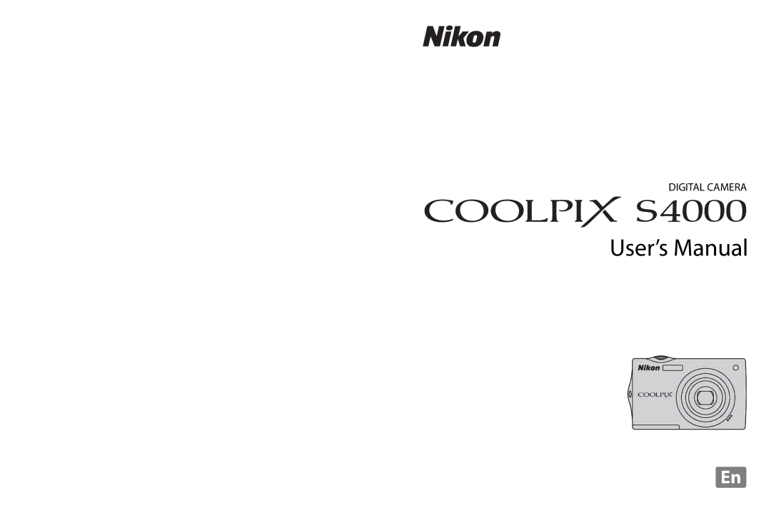 Nikon COOLPIXS4000MDKIT, COOLPIXS4000PLUM, COOLPIXS4000CS, s4000, coolpix user manual User’s Manual 