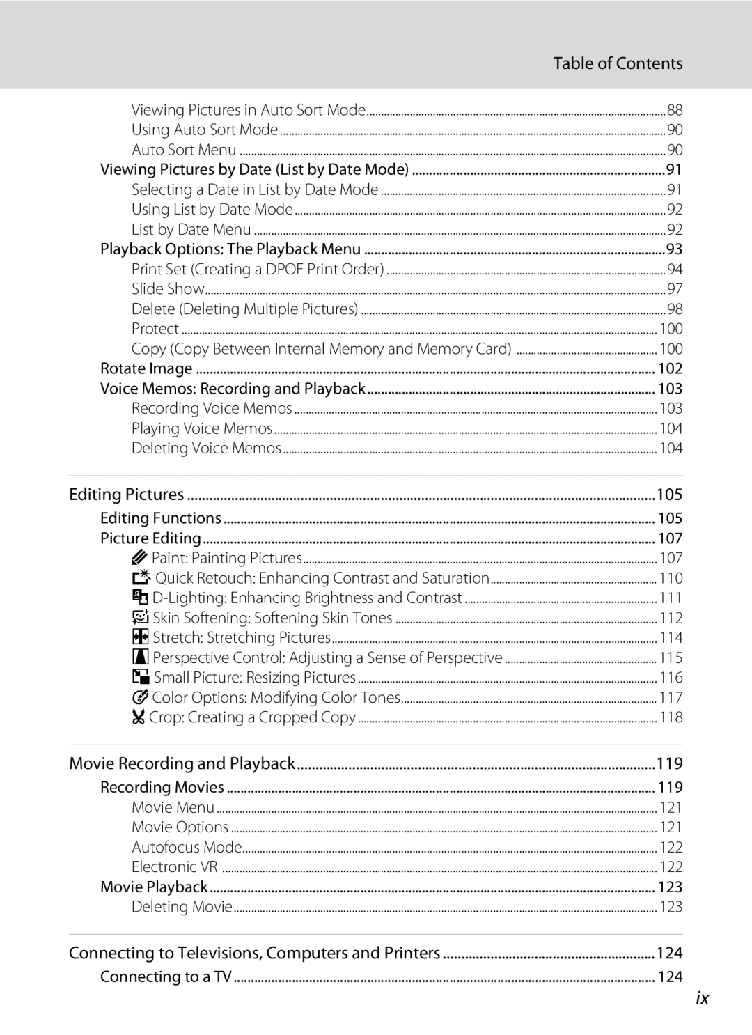 Nikon COOLPIXS4000MDKIT, COOLPIXS4000PLUM, COOLPIXS4000CS, s4000, coolpix user manual 105, 119, 124 