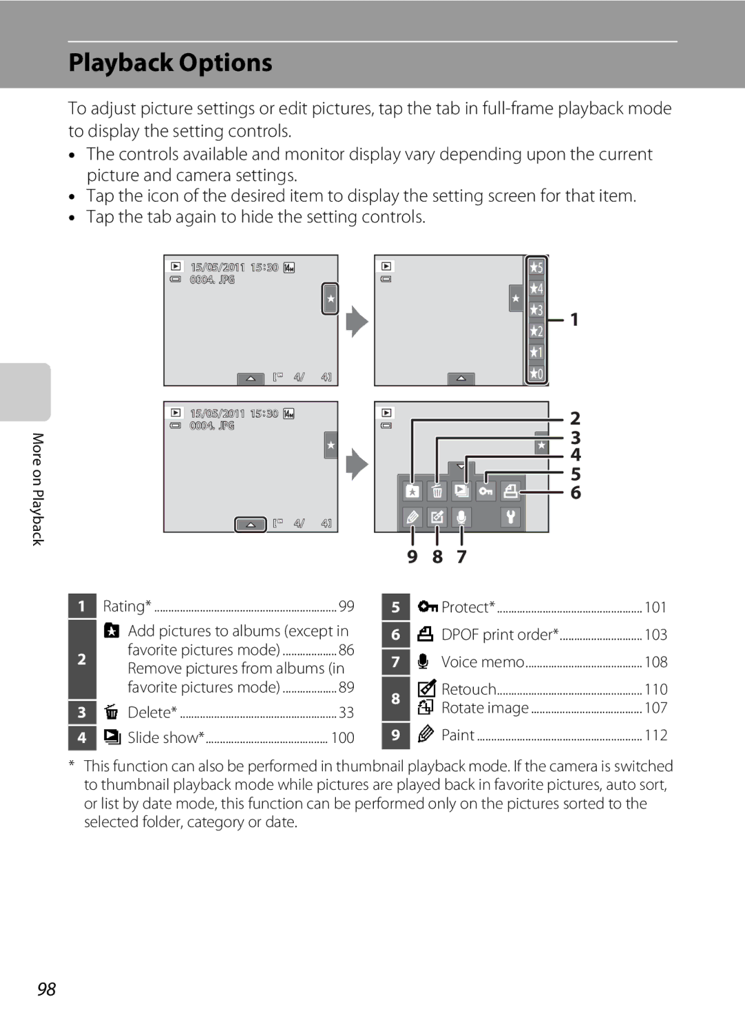 Nikon COOLPIXS4100SLV, COOLPIXS4100BLK, COOLPIXS4100PLMDKIT, COOLPIXS4300PLUMKIT, COOLPIXS4100RED Playback Options 