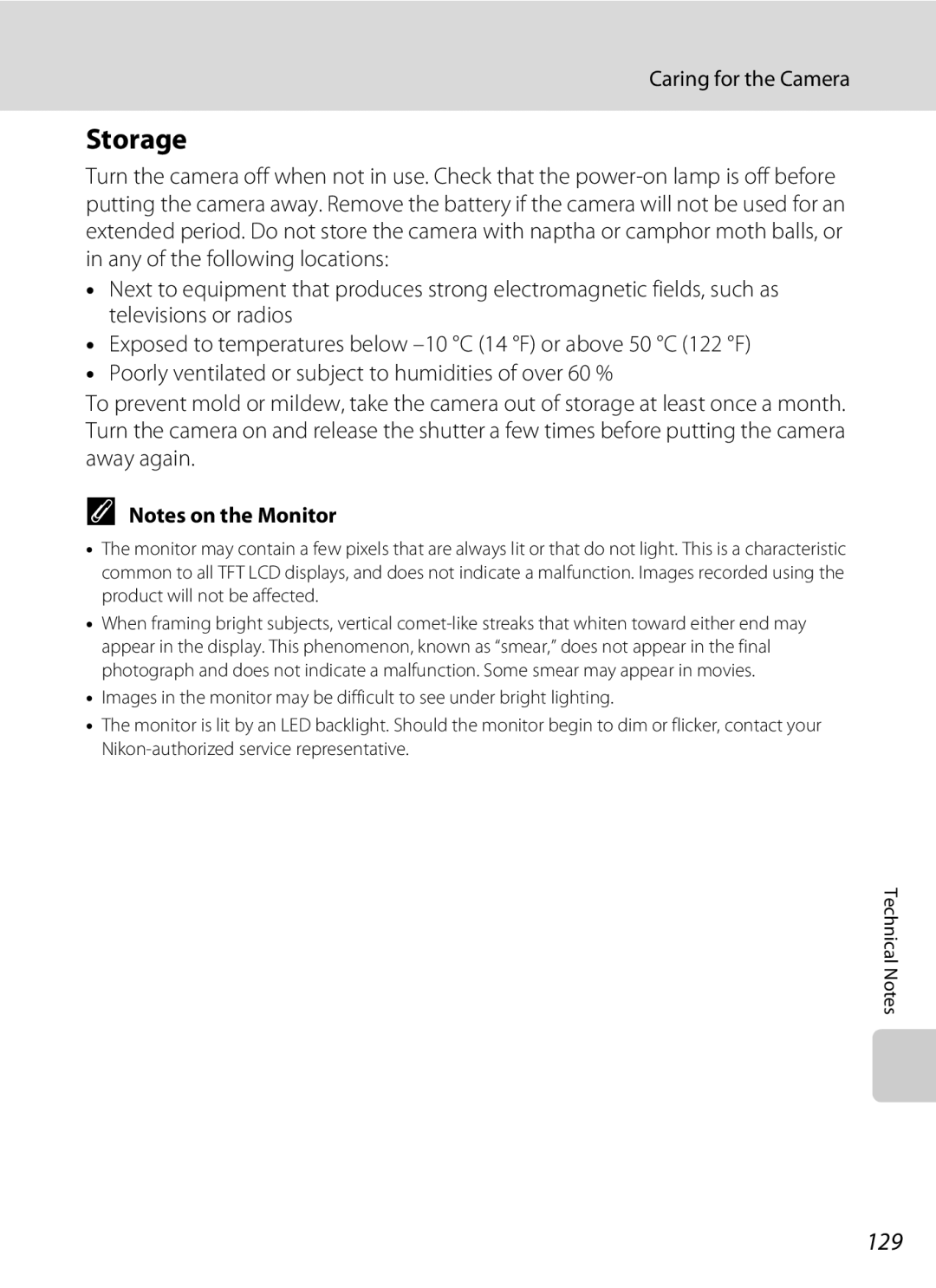 Nikon COOLPIXS550P, COOLPIXS550GB, COOLPIXS550CB user manual Storage, 129 