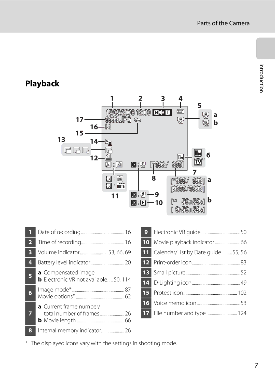 Nikon COOLPIXS550GB, COOLPIXS550P, COOLPIXS550CB user manual Playback, Compensated image, Current frame number 