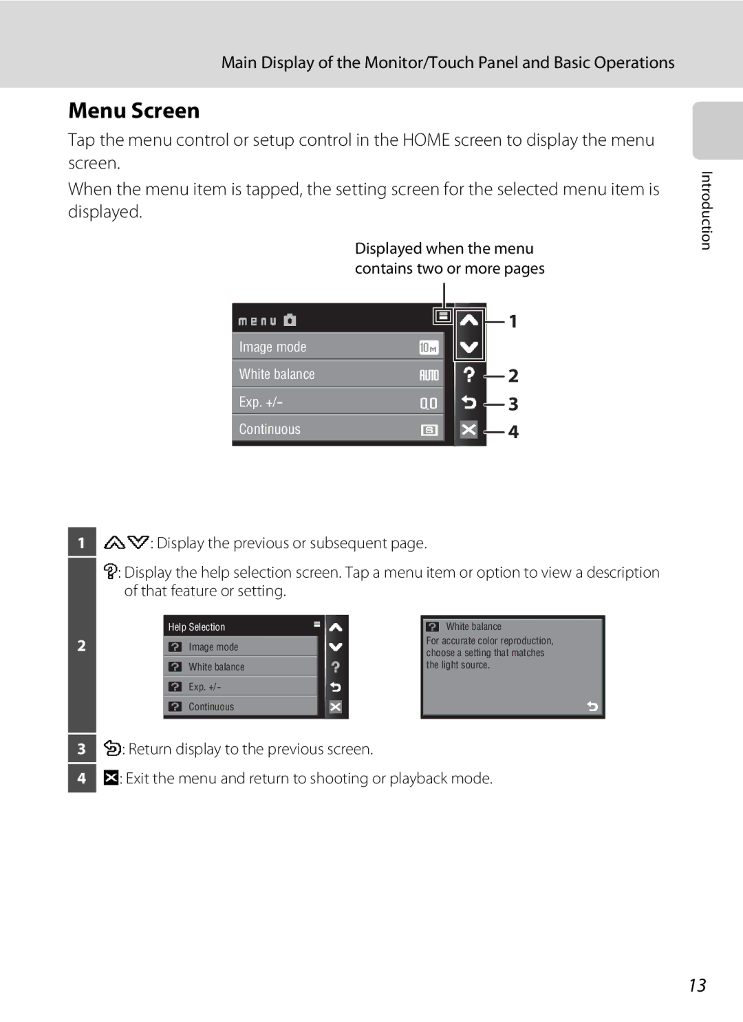 Nikon COOLPIXS60PNK, COOLPIXS60RED, COOLPIXS60BK user manual Menu Screen, Help Selection 