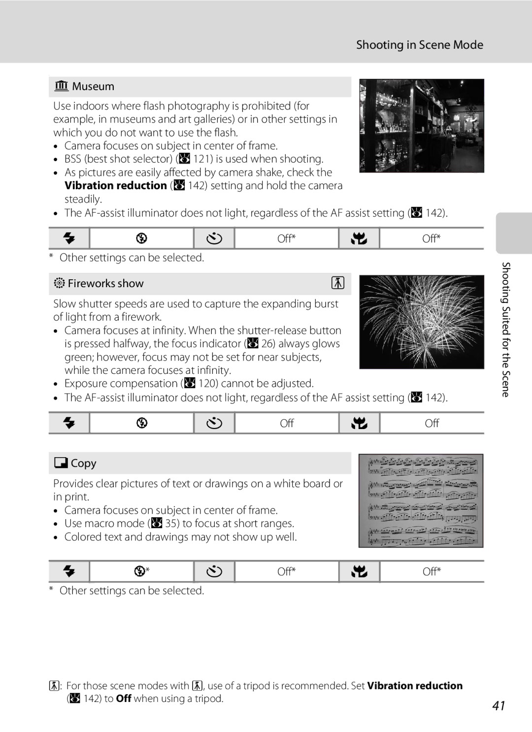 Nikon COOLPIXS60BK, COOLPIXS60RED, COOLPIXS60PNK user manual Museum, Exposure compensation A120 cannot be adjusted 