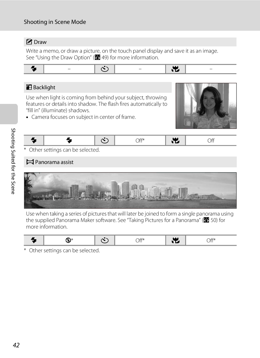 Nikon COOLPIXS60RED, COOLPIXS60PNK, COOLPIXS60BK user manual Shooting in Scene Mode 