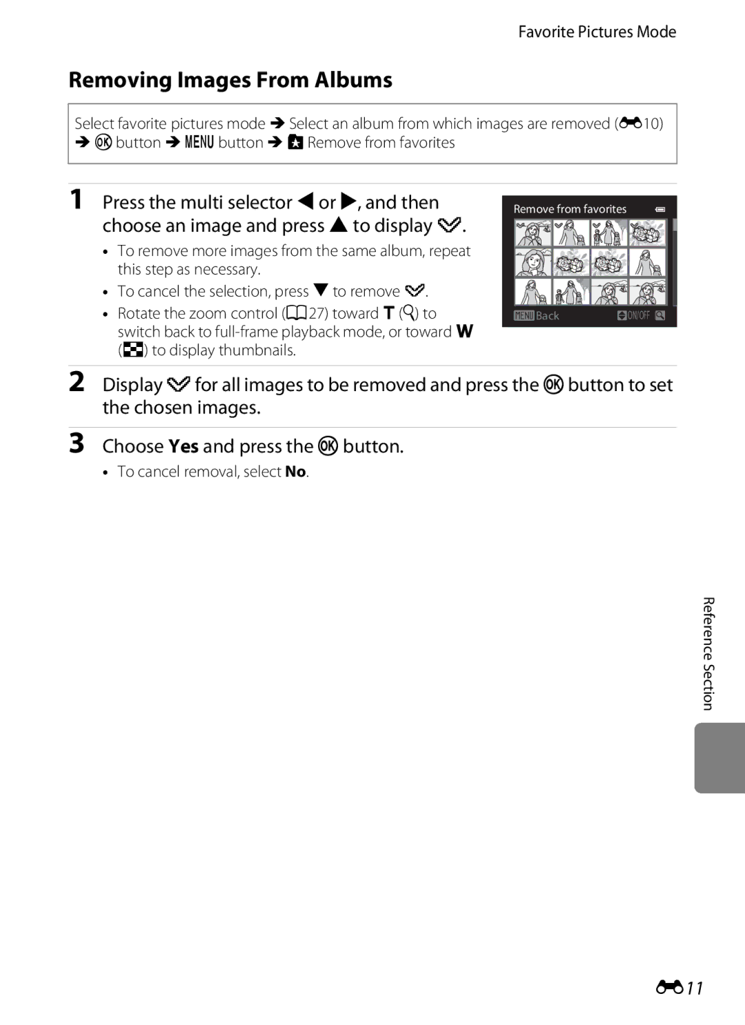 Nikon COOLPIXS9300BLK, COOLPIXS9300SIL, S9200 manual Removing Images From Albums, E11, To cancel removal, select No 