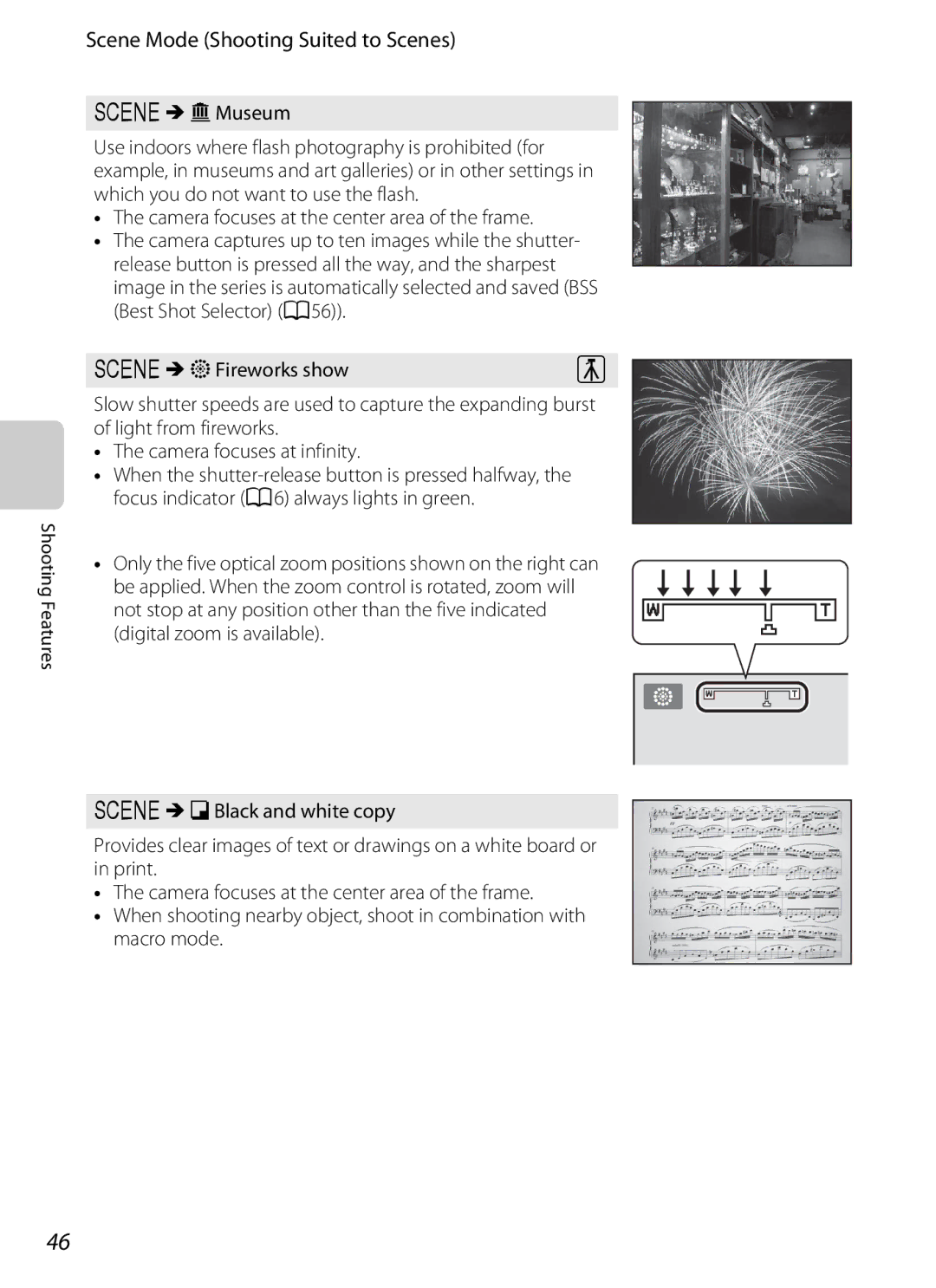 Nikon COOLPIXS9300SIL, S9200, COOLPIXS9300BLK manual YMl Museum, YMm Fireworks show 