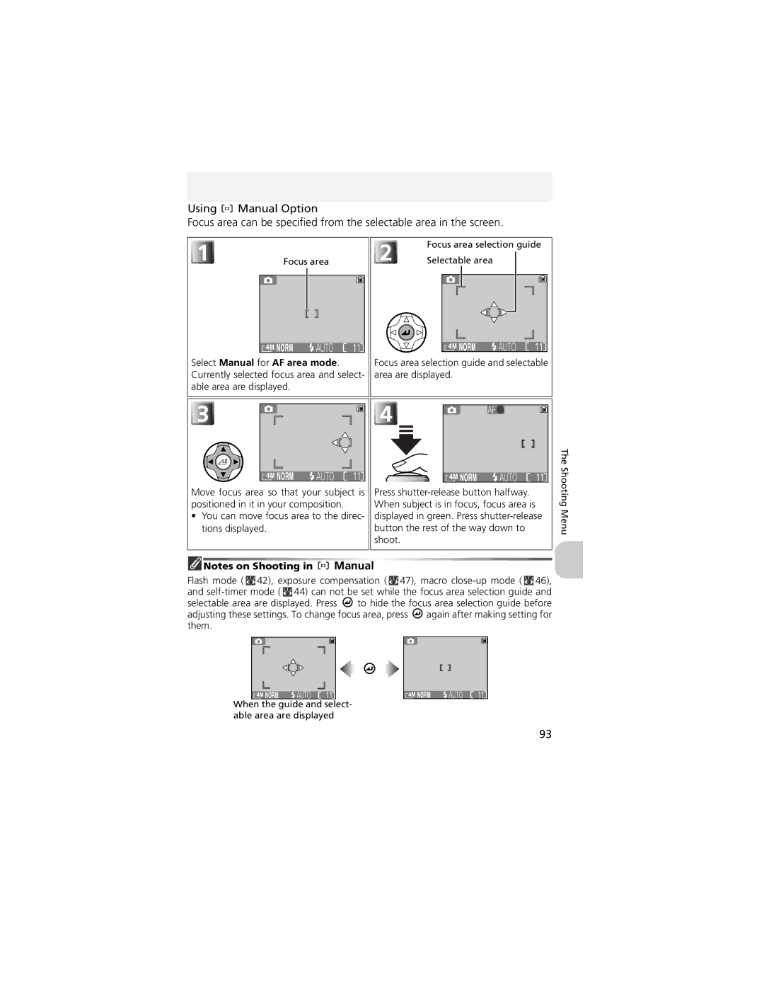 Nikon CP4200 manual Focus area 