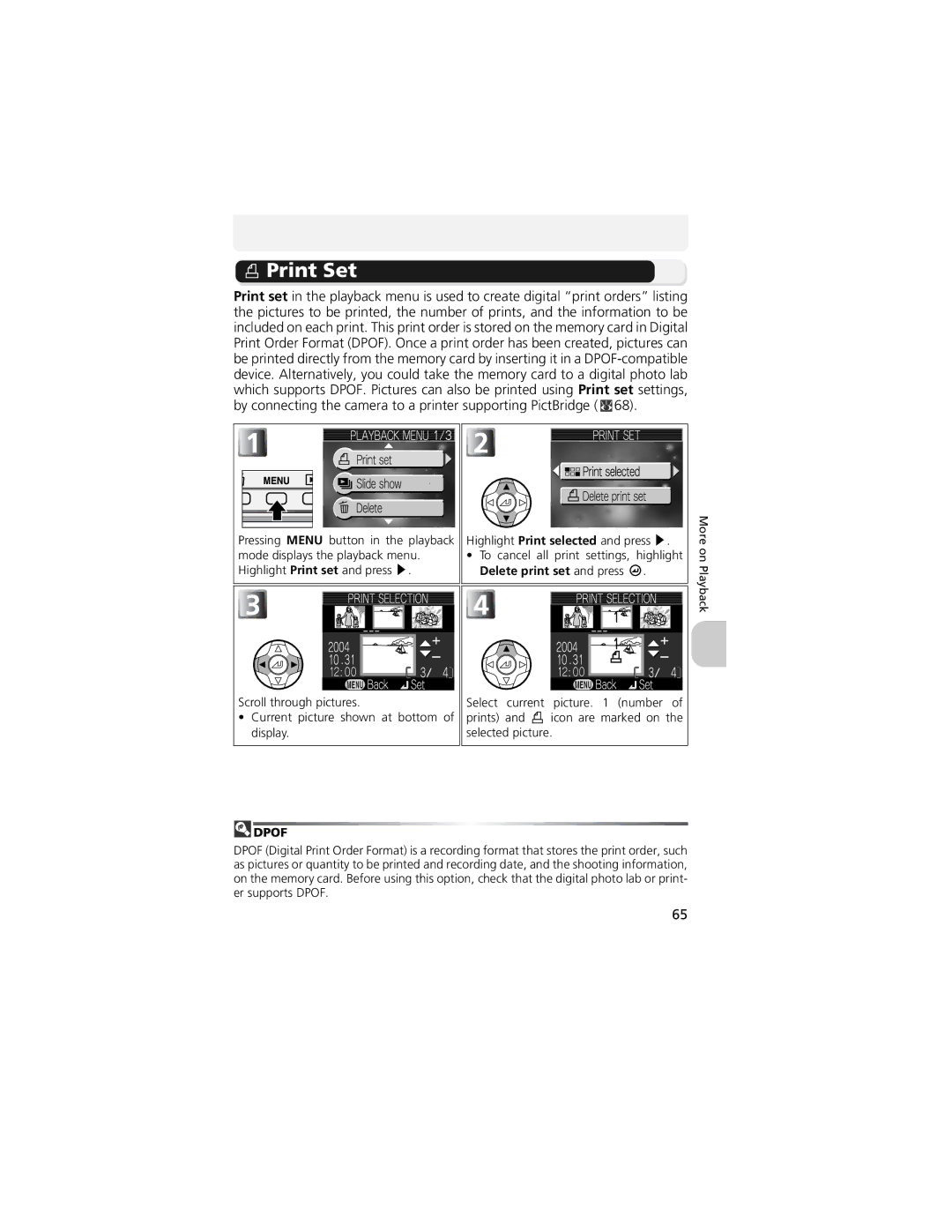 Nikon CP4200 manual Print Set, Delete print set and press 