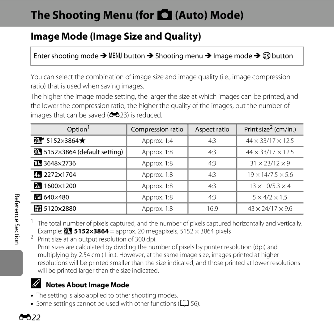 Nikon CT3A03 11, L28 Black, L28 Red, COOLPIXL28SIL Shooting Menu for AAuto Mode, Image Mode Image Size and Quality, E22 